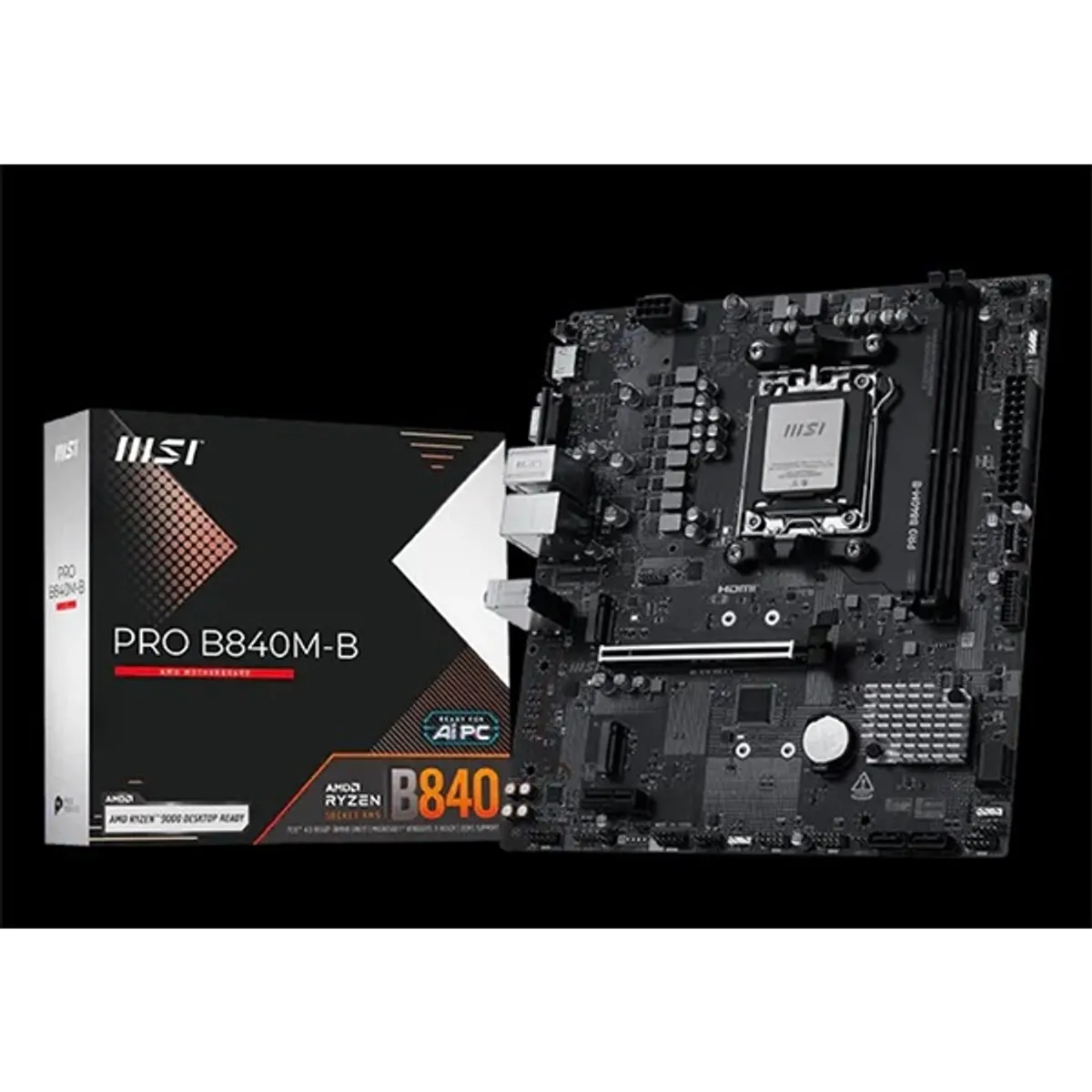MSI PCC PRO B840M-B ATX AM5 PCIe x16 M.2 DDR5 128 GB 4x memória HDMI D-Sub LAN 2,5 Gbps SATA4 #1