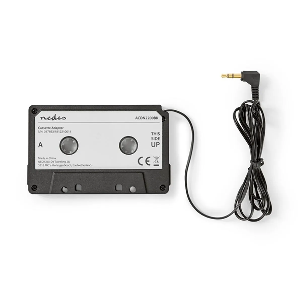 NEDIS ACON2200BK kazettaadapter autós magnóhoz 3,5 mm kimenet 1 m fekete ABS #1