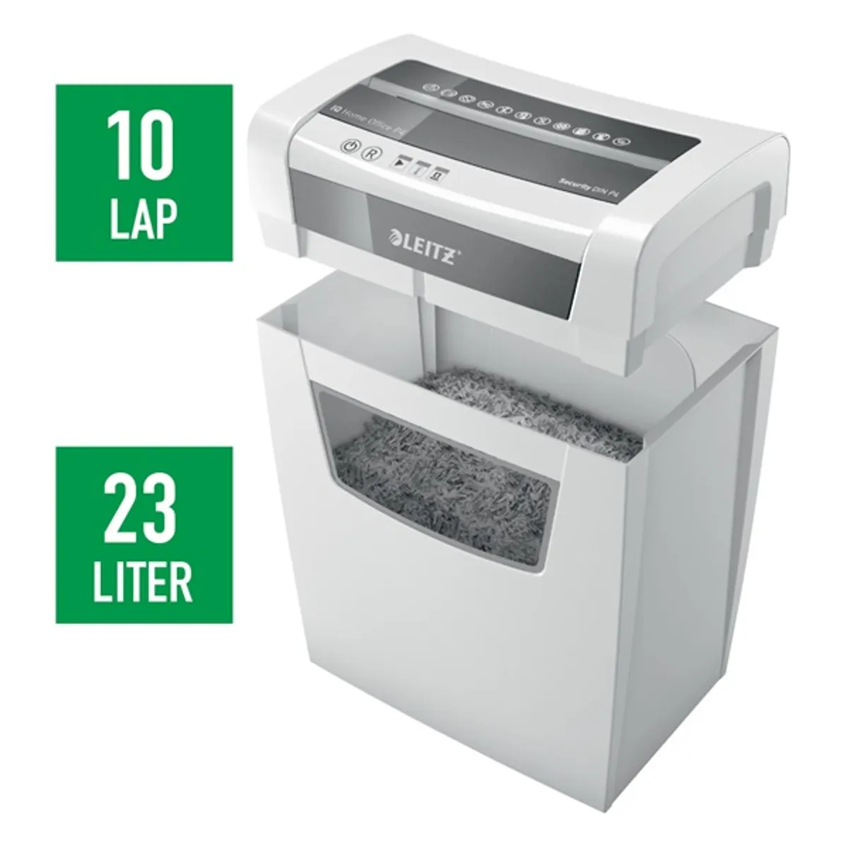 Leitz 80090000 IQ Home Office iratmegsemmisítő konfetti 4x28 mm 10 lap 23 liter P-4 #6