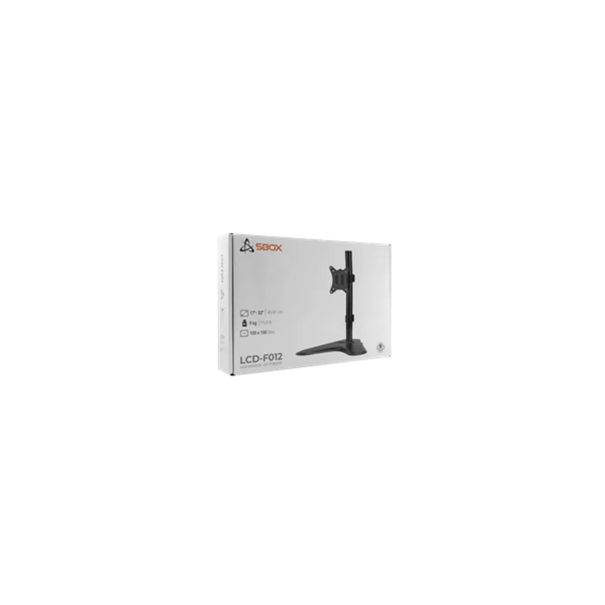 SBOX LCD-F012-2 karos asztali monitortarto fekete 17"-32" VESA 75x75-100x100 9 kg monitoronkent #9