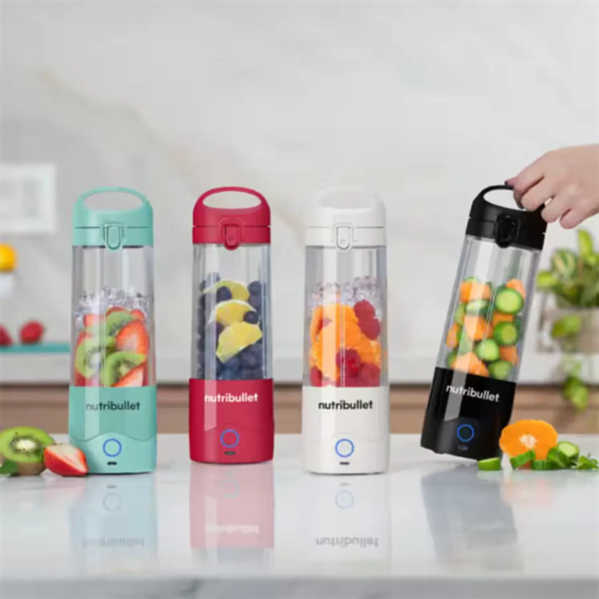 NUTRIBULLET NBP003.LBL hordozható turmixgép 475ml világoskék usb-c töltés 2000mAh #5