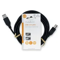 Nedis CCGL60100BK30 USB 2.0 A-B kábel 3 m fekete 480 Mbps 10W #3