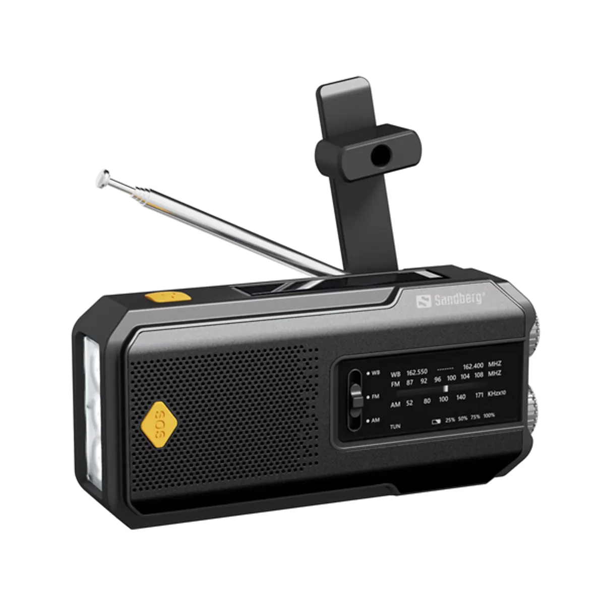 SANDBERG 421-04 Survivor Radio All-in-1 2000mAh AM-FM rádió USB töltés, napelemes töltés, kézi hajtókar, zseblámpa #2