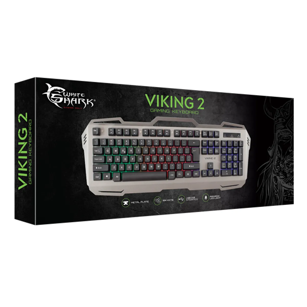 Whiteshark GK-1924HU Viking-2 HU kiosztás USB 2.0 membrán 104 gomb szivárványos háttérvilágítás fémlemez okostelefon tartó #4