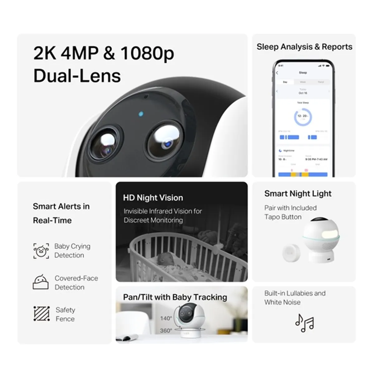 TP-LINK TAPO C840 duál-lencsés bébifigyelő kamera 1920x1080 2560x1440 IR éjjellátó WiFi #3