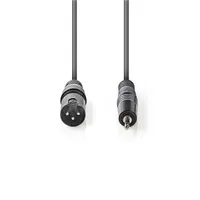 NEDIS COTH15300GY15 szimmetrikus audió kábel 3,5 mm jack 3-tűs xlr 1,5 m nikkelezett PVC sötét szürke #1