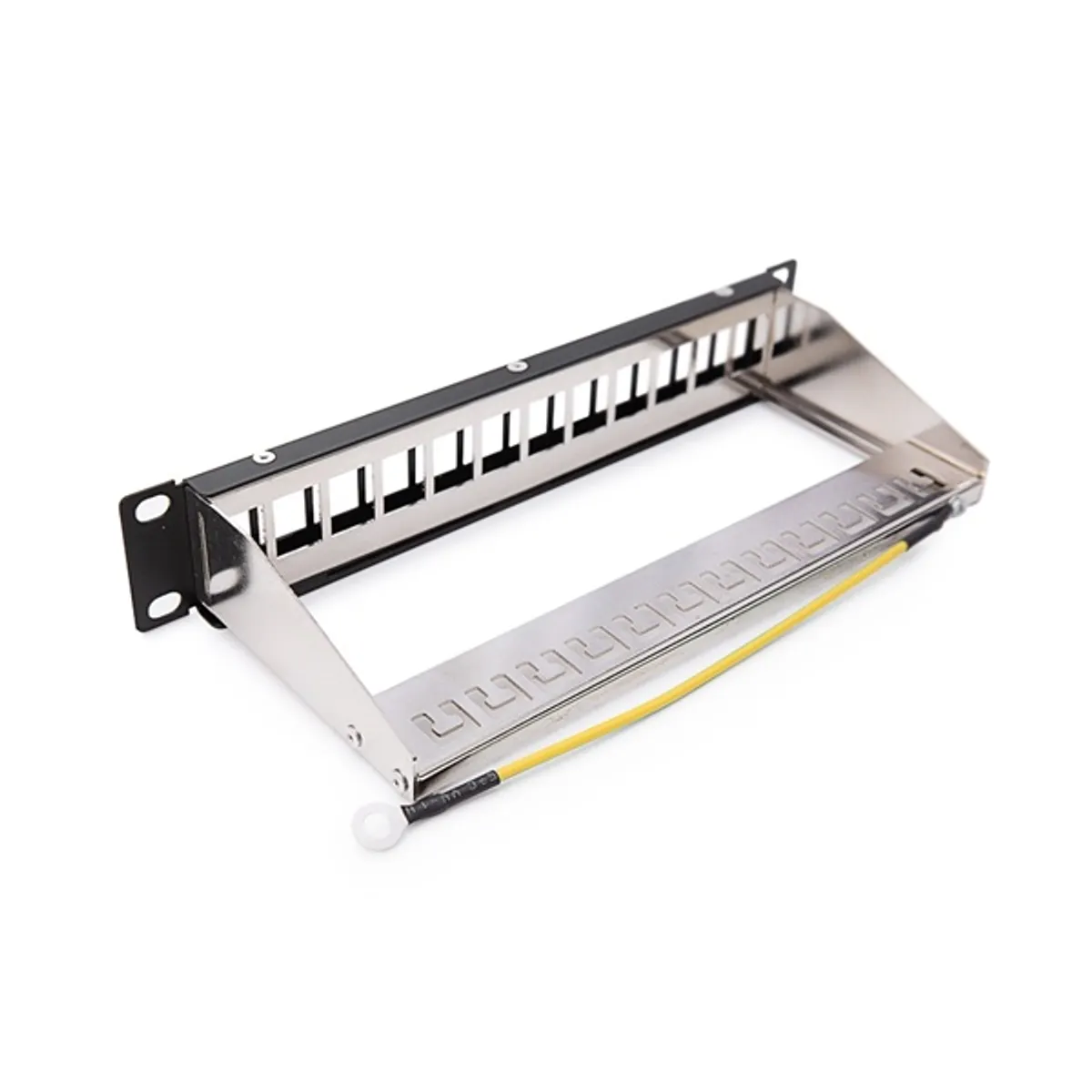 Keline RAB-PP-X12-C1 12-portos moduláris patch panel 1U fekete integrált hátsó kábel-menedzsment #1