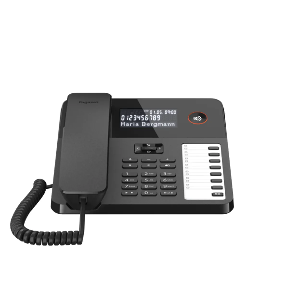 GIGASET S30350-H224-S201 Desk 600 Vezetékes analóg telefon 3 soros LCD kijelző VIP csengőhang 14 tárcsázó gomb 100 bejegyzés #1