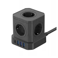 Newell NL4387 GaN power cube 9in1 5 AC aljzat 3 USB-A 1 USB-C 4000 W 1,5 m kábel