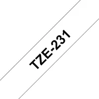 BROTHER TZE231 TZE231 laminált szalag fehér alapon fekete, 12 mm széles, 8 m hosszú, öntapadós