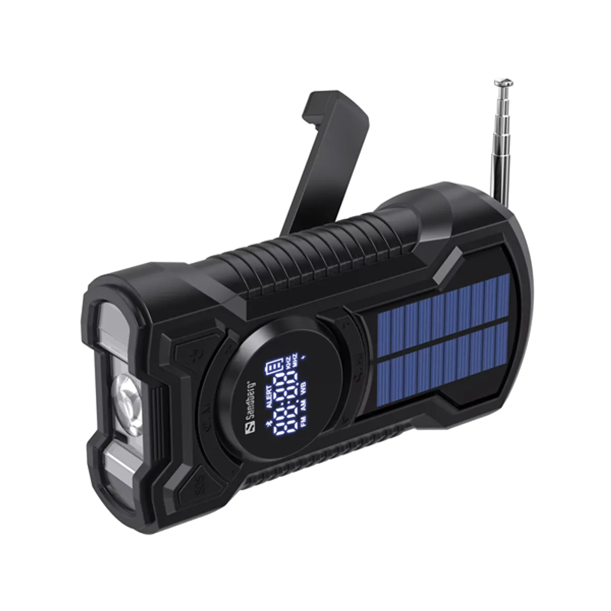 SANDBERG 421-03 Survivor radio all-in-1 5000 mAh powerbank AM FM bluetooth hangszóró napelemes töltés és kézi hajtás #1