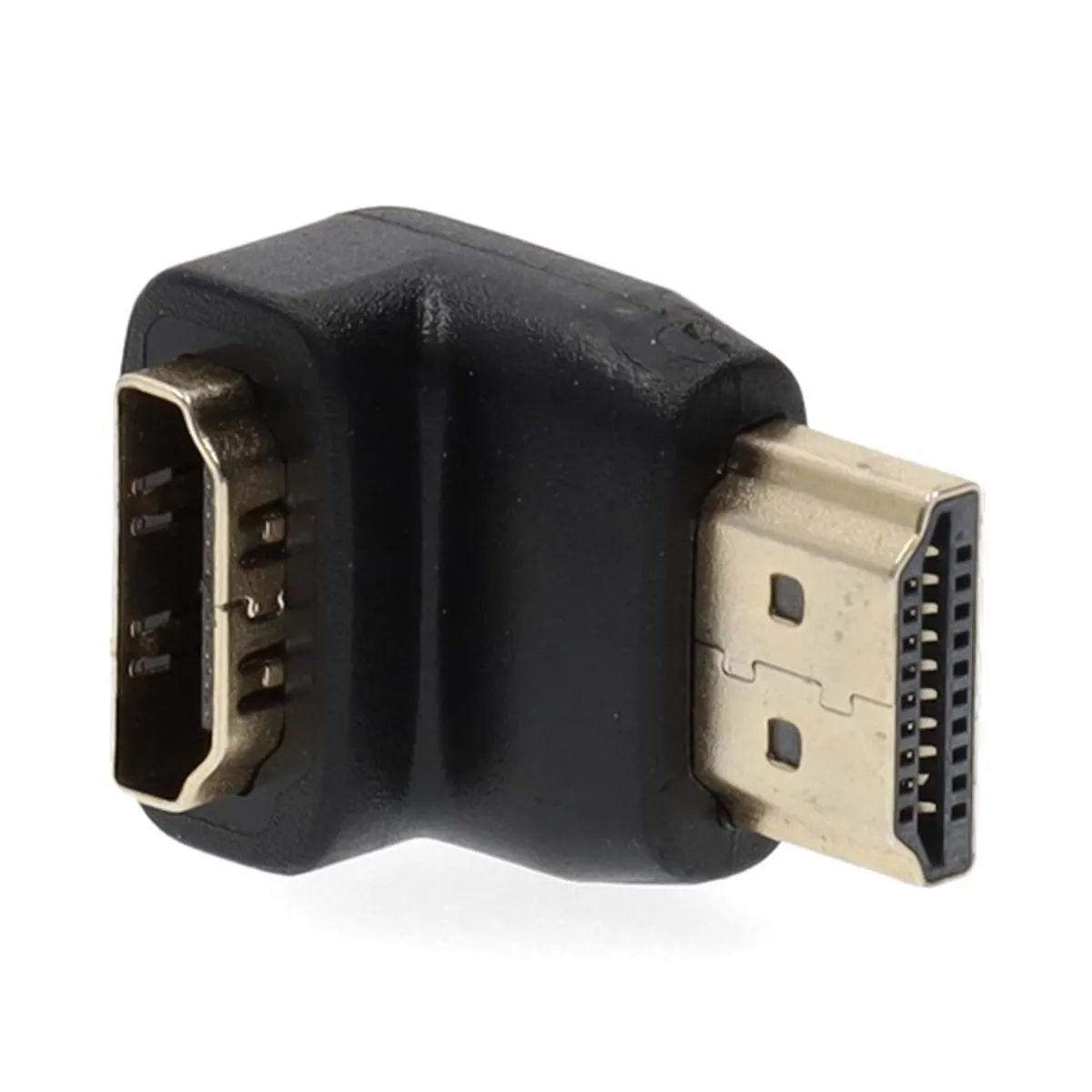 Nedis CVGB34901BK hdmi m-f adapter 90 fokos szög aranyozott hdmi csatlakozó fekete #1