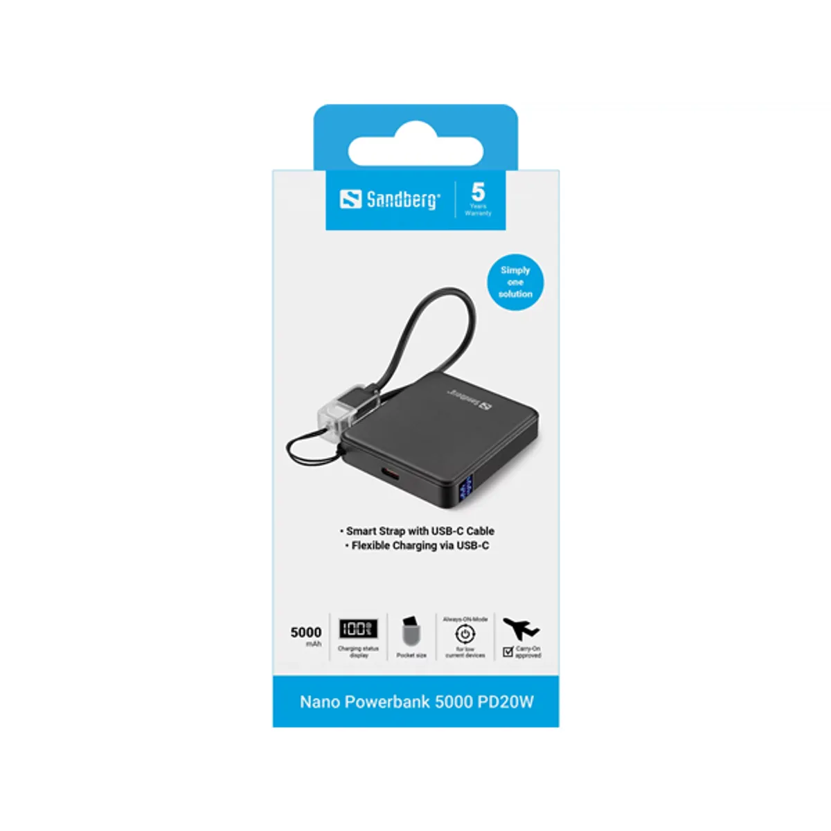 Sandberg 421-33 Nano Powerbank 5000 mAh PD20W USB-C #5