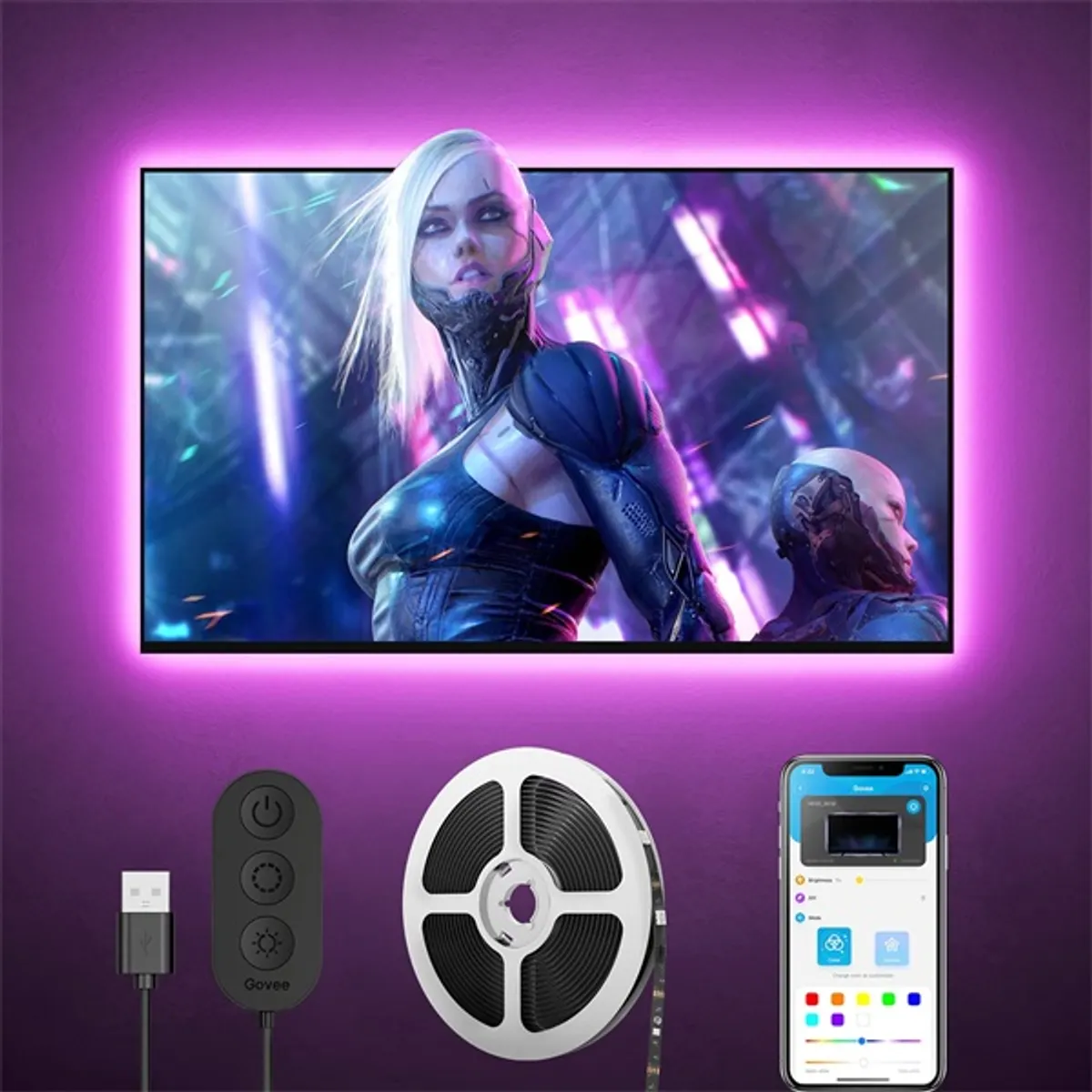 Govee GOVH6178 TV LED háttérvilágítás RGB bluetooth 46-60" #1