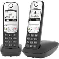 GIGASET A690DUO DECT vezeték nélküli asztali telefon fekete kihangosítás hívószám kijelzés energia takarékos mód magyar