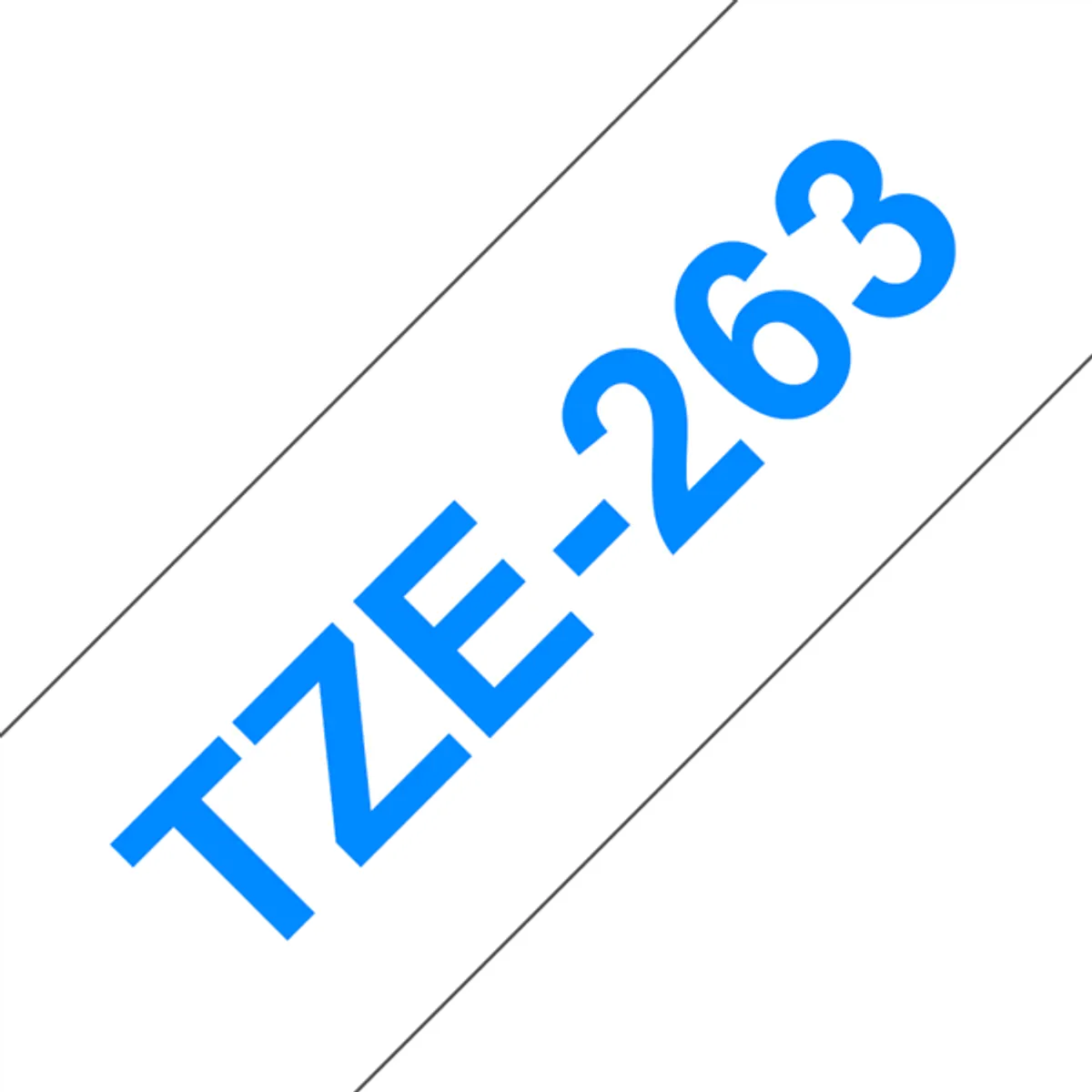 Brother TZE263 laminált szalag 36mm 8m fehér alapon kék #1