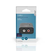 Nedis ACON2508BK analóg - digitális audio konverter 2x RCA bemenet 1x TosLink kimenet SPDIF kimenet PCM 44.1 48 96 kHz 24-bit USB-tápellátás #4