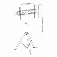 SBOX SBOX FST-846 monitor állvány 37"-70" 200x200-600x400 35 kg -8-0 1240-1880 mm fekete acél-műanyag #3