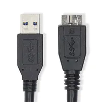 Nedis CCGL61500BK10 USB 3.2 Gen 1 USB-A és USB Micro-B kábel 1 m 5 Gbps