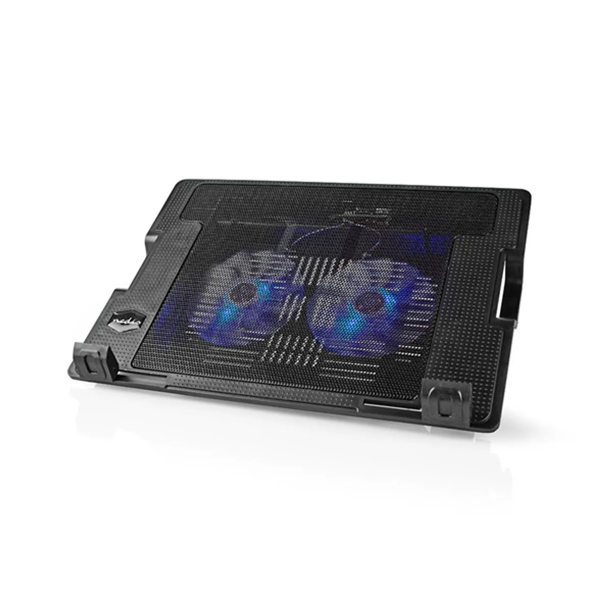 NEDIS NBCR200BK notebookhűtő állvánnyal 2x140mm ventilátor 18" led usb hub #1
