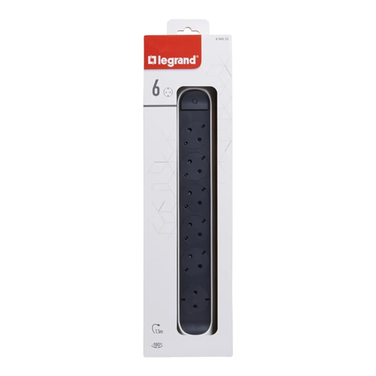 Legrand 694533 Elosztósor Premium 6x2P-F forgatható, 1,5 m vezeték, fehér, LED kapcsoló #2