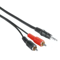 Hama 00205107 3,5 mm-es jack-2RCA összekötőkábel 5 m fekete