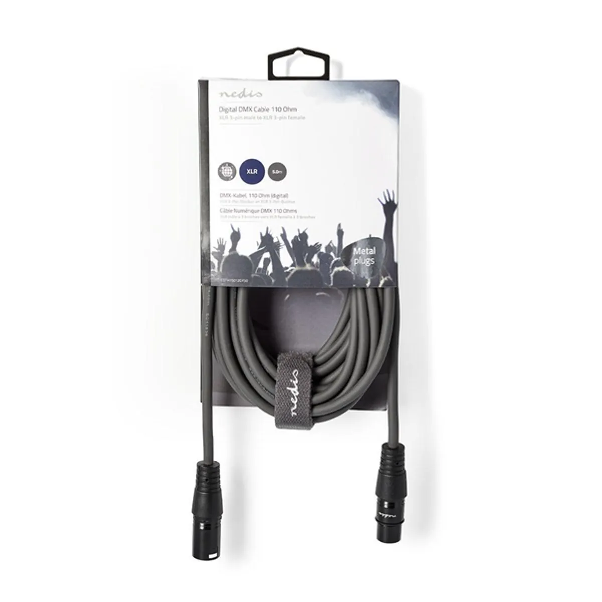 Nedis COTH15012GY50 DMX adapter kábel XLR 3 tűs dugó XLR 3 tűs anya nikkelezett 5 m kerek PVC sötétszürke #3