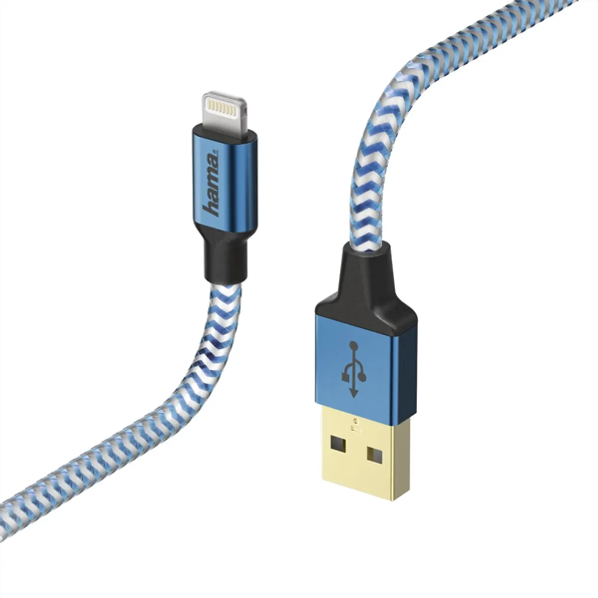 Hama 00201553 Lightning adatkábel 1,5 m kék árnyékolt aranyozott dugó USB 2.0 #2