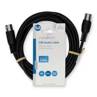 Nedis CAGL20000BK30 DIN audio kábel, DIN 5 tűs dugó, árnyékolt, 3 m, nikkelezett