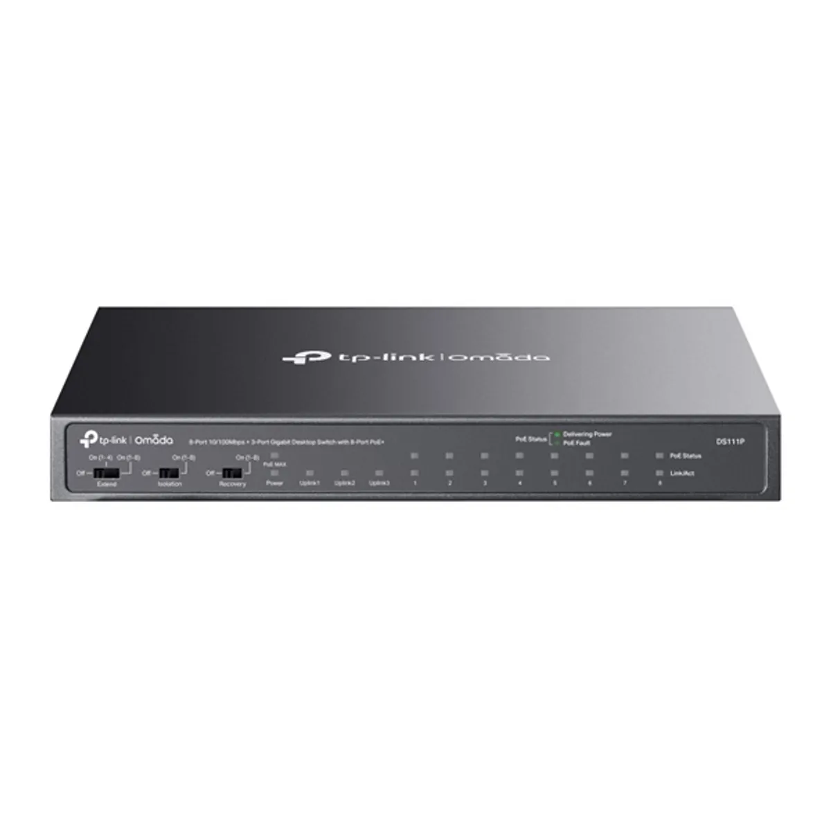 TP-LINK DS111P Omada 8× PoE+ RJ45, 2× GbE RJ45, 1× GbE SFP, 65 W PoE, unmanaged #1