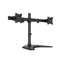 MULTIBRACKETS 7350073733330 M Deskstand Basic Dual 15-27" fekete 75x75 100x100 mm, 8 kg, magasság 100-450 mm, tilt 45 fok, forgó 360 fok