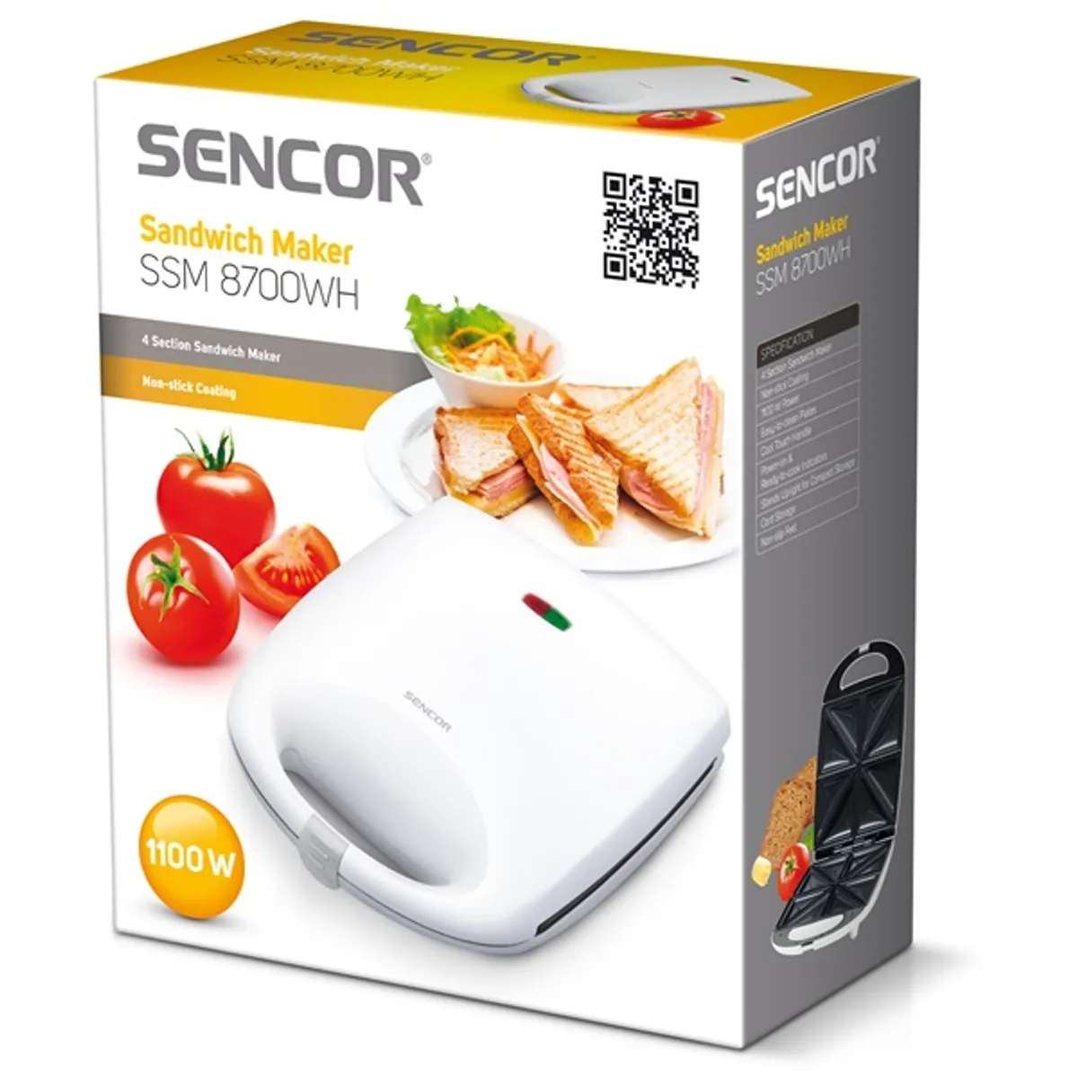SENCOR SSM 8700WH szendvicssütő 1100 W #4