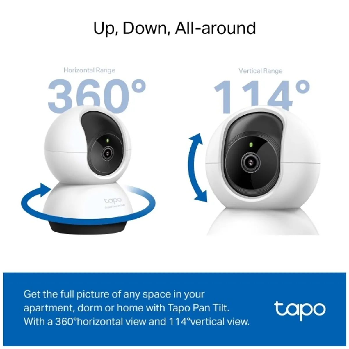 TP-LINK TAPO C220 Pan-Tilt 2K QHD 360 fokos látószög 114 fokos függőleges IR 9 m, 2-irányú hang, Wi-Fi #2