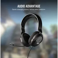 Corsair CA-9011386-EU HS35 Surround v2 fejhallgató multiplatformos 50 mm hangszórók 3,5 mm jack USB adapter Dolby surround #2