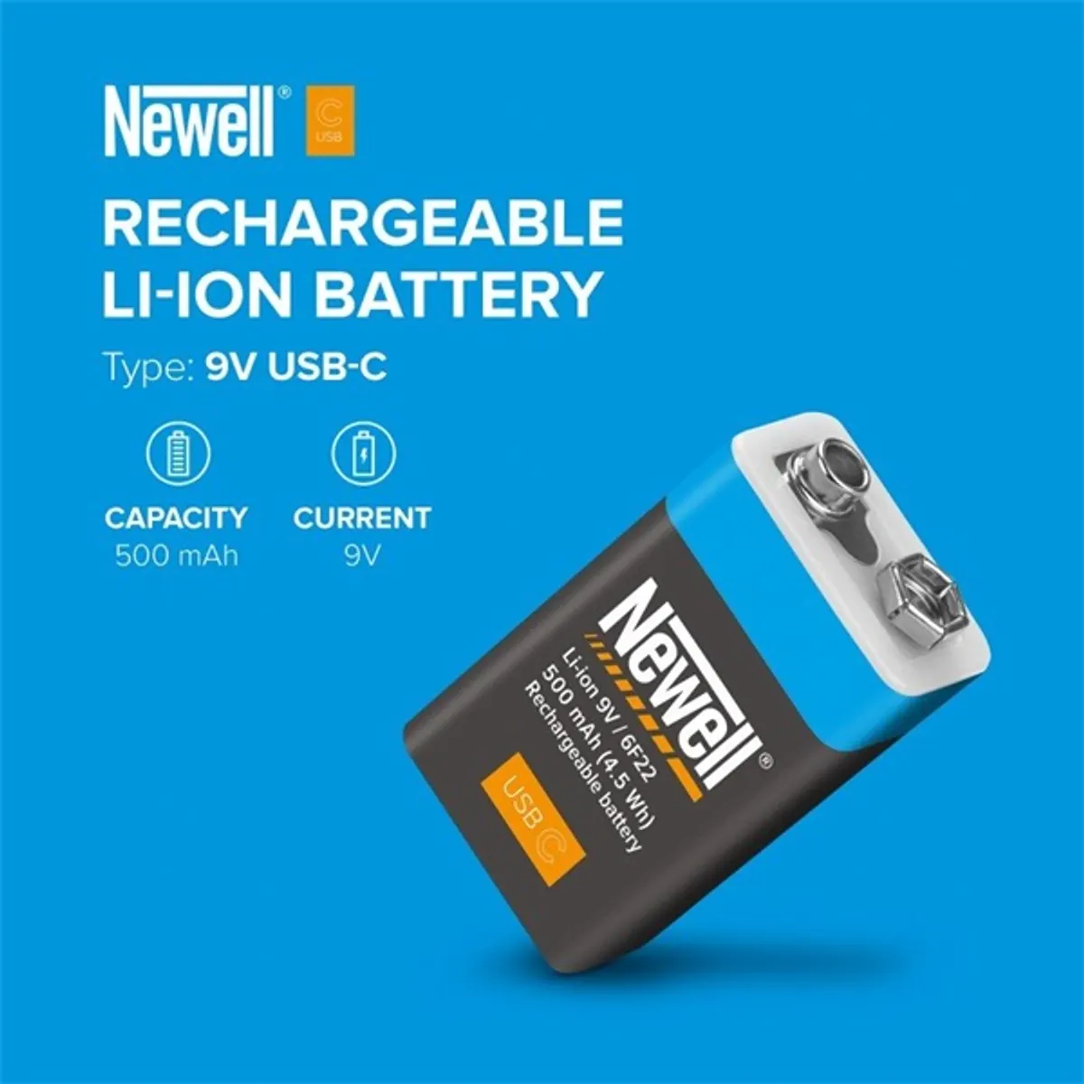 Newell NL3465 9V USB-C akkumulátor 500 mAh beépített USB-C port USB-A kábel tartozék 40 hónap garancia 1200 töltési ciklus #5