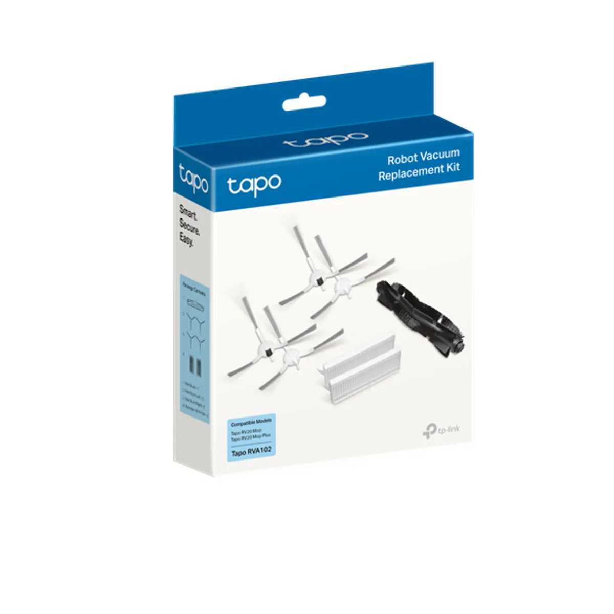 TP-LINK TAPO RVA102 Robot porszívó alkatrész készlet Kompatibilis: Tapo RV20 Mop és RV20 Mop Plus; Main Brush x1; Side Brush L x2; Side Brush R x2; HEPA Filter x2 #2