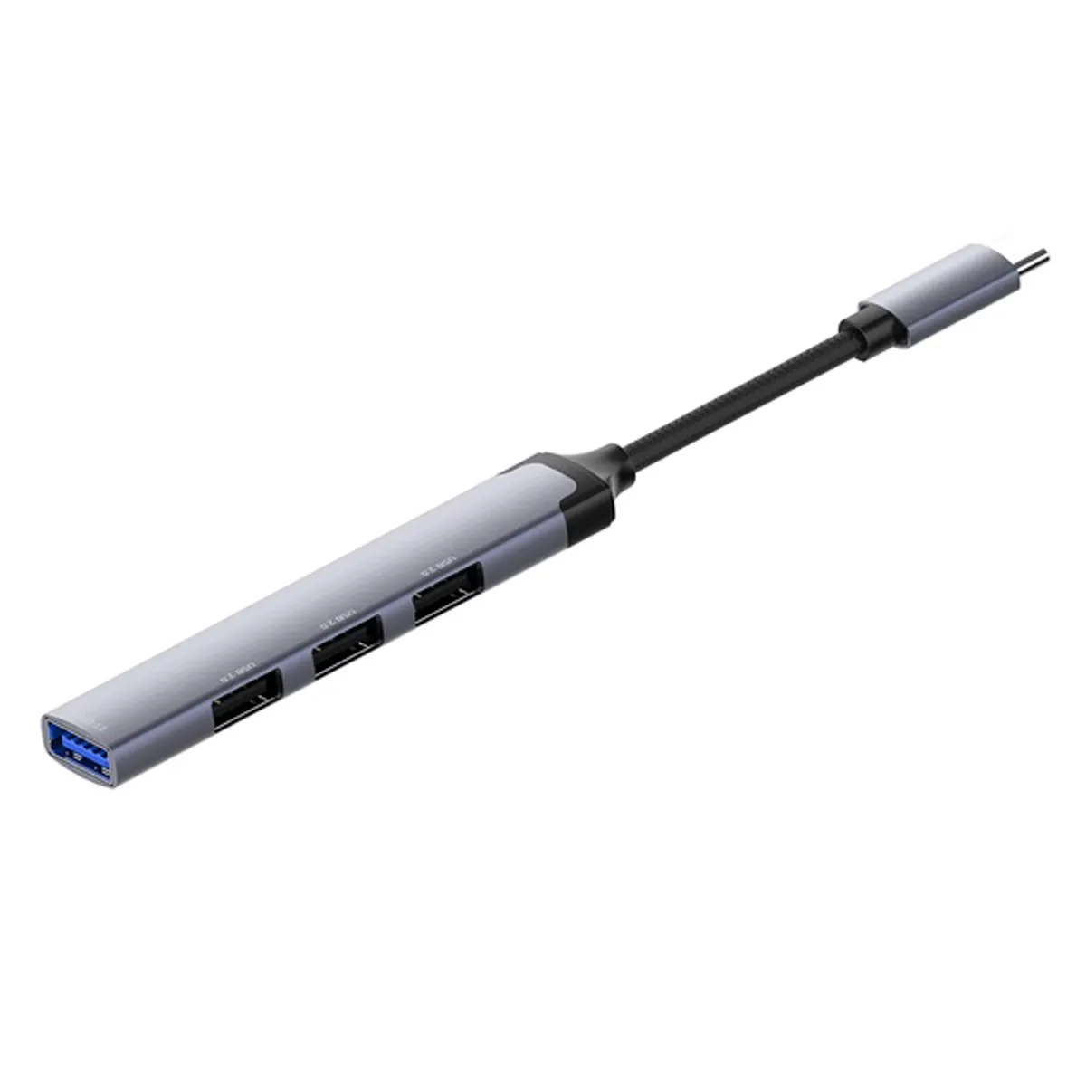 Colorway CW-HUB04 USB-C hub 4-port 1x USB 3.0, 3x USB 2.0 alumínium ötvözet sötétszürke 0,12 m #7