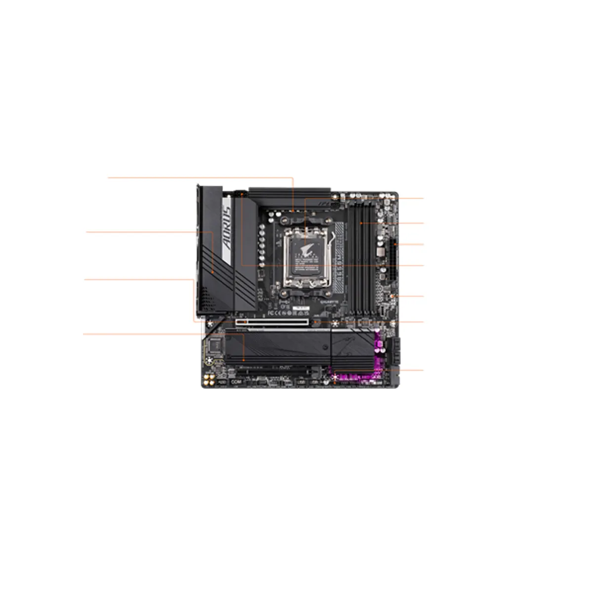 GIGABYTE B650M AORUS ELITE DDR5 AM5 256GB 2x M.2 2.5GbE HDMI 2.1 DisplayPort #1
