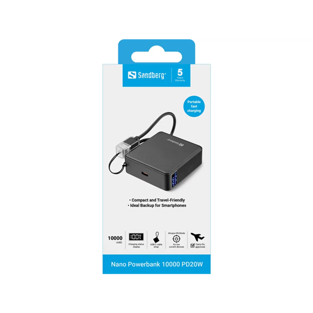 Sandberg 421-34 Nano Powerbank 10000 mAh PD20W USB-C #4