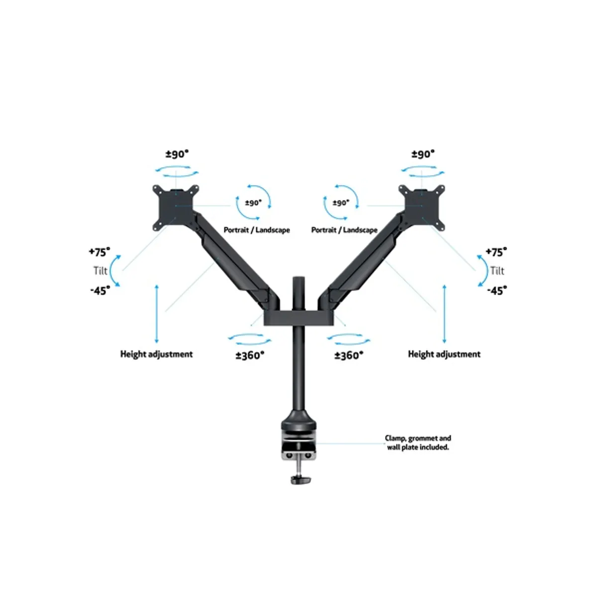 Multibrackets 7350022737204 m VESA gas lift arm dual fekete 15-32" #9