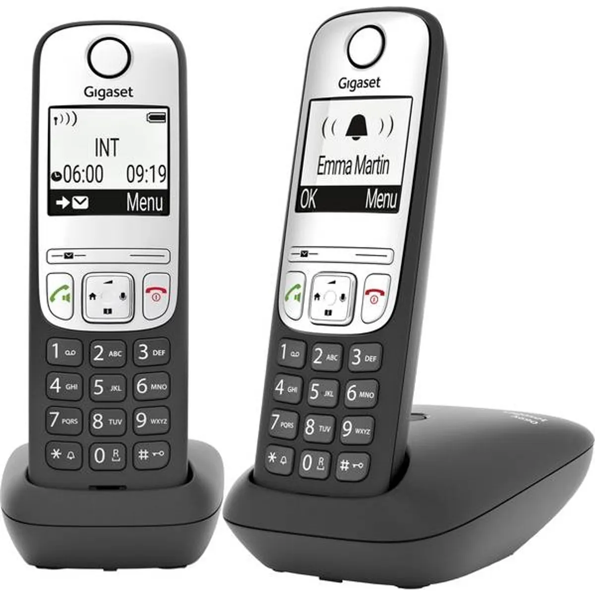 GIGASET A690DUO DECT vezeték nélküli asztali telefon fekete kihangosítás hívószám kijelzés energia takarékos mód magyar #1