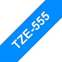 Brother TZE555 laminált címkéző szalag 24mm 8m fehér felirat kék alapon