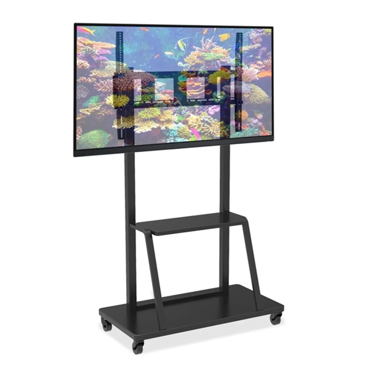 Techly ICA-TR30 mobil tévétartó 55-100" LED LCD, VESA 800x600, max 150 kg, 2 pozícióban állítható magasság, kerekes talp fekete #5