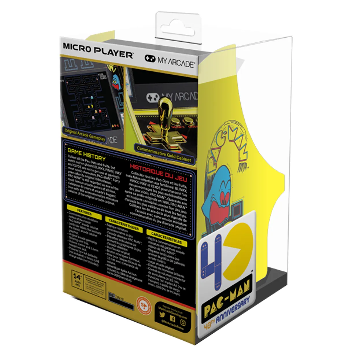 MY ARCADE DGUNL-3290 Pac-Man 40th Anniversary Micro Player 6.75" #2