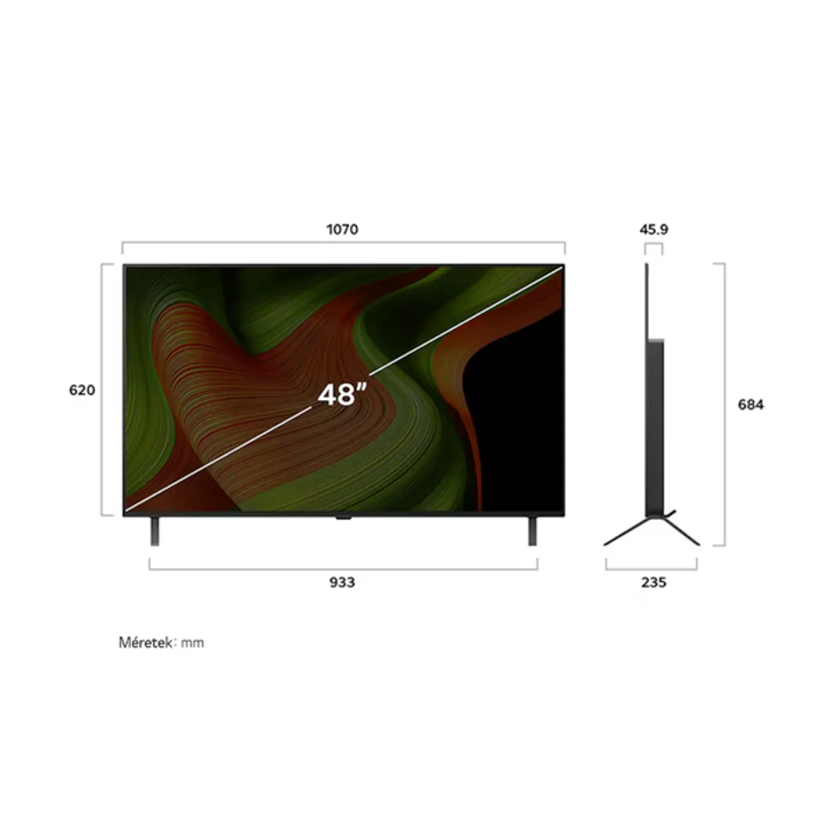 LG TV OLED48B53LA.AEU OLED televízió 48" UHD 3840x2160 120 Hz HDMI 4 Smart TV VESA 300x200 #3